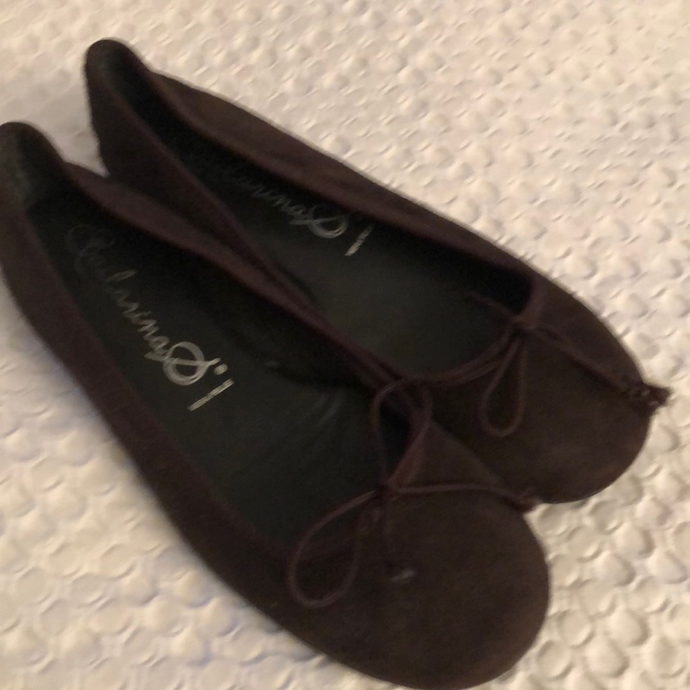 Brown suede ballerinas - genuine leather